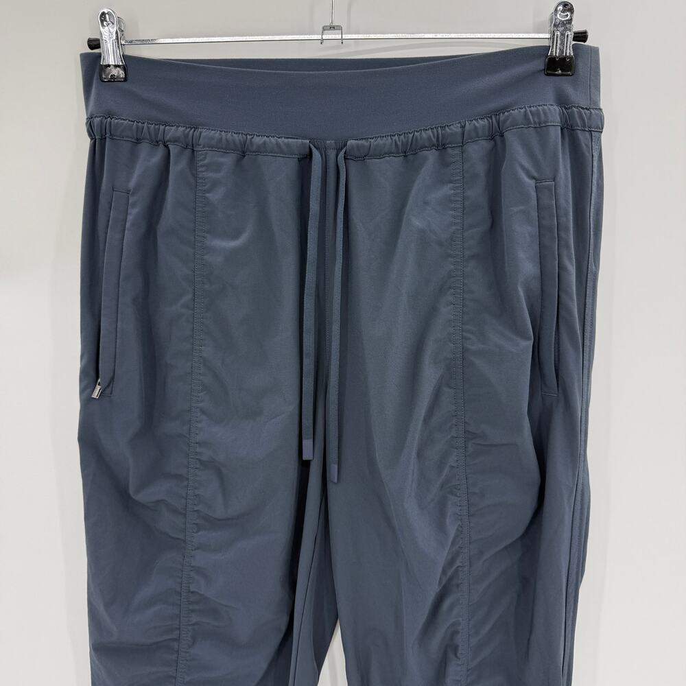 ATHLETA Attitude Jogger Pant Ruched Sz 14 Blue Grey Lightweight Athleisure Yoga - Picture 2 of 11